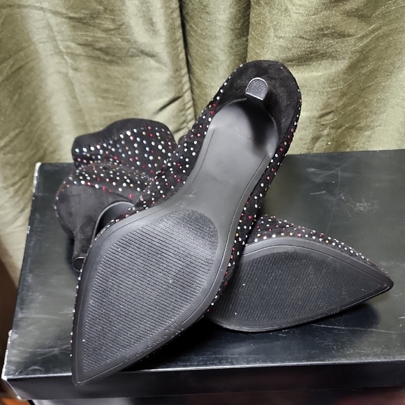 INC International Concepts Black Studded Ankle Boots - Picture 3 of 3